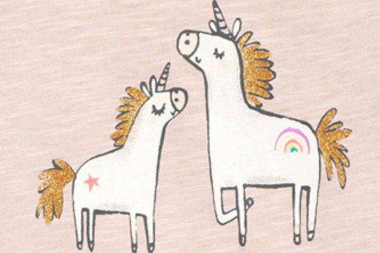 Cotton Unicorn T-shirt For Kids Size 3y