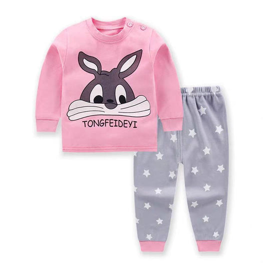 Cotton  100% Pijama For Kids Long Sleeve Rabbit Design