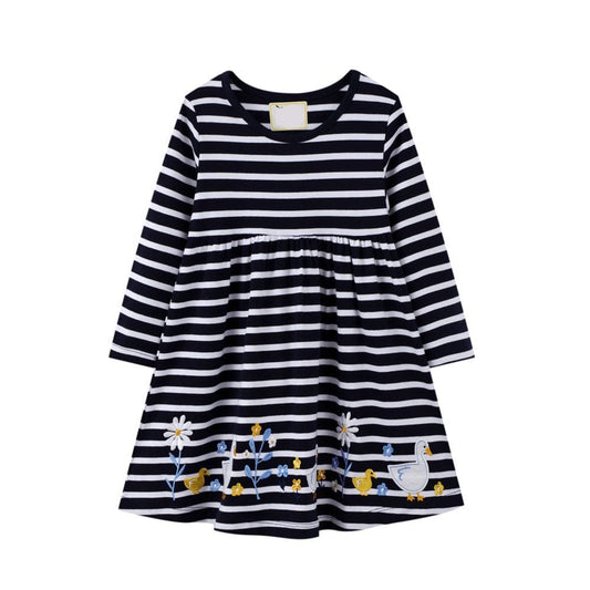 Long Sleeve Cotton 100% Dress Duck Design