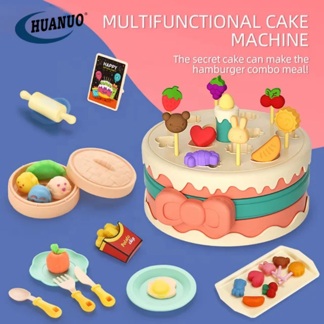 Toy Set Play Birthday Cake Set 29 Color Clay Molds With 6 Sides