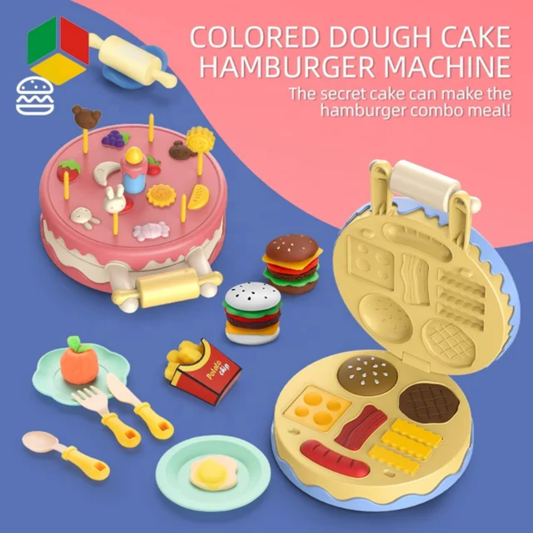 Toy Set Play Birthday Cake Set 29 Color Clay Molds With 6 Sides