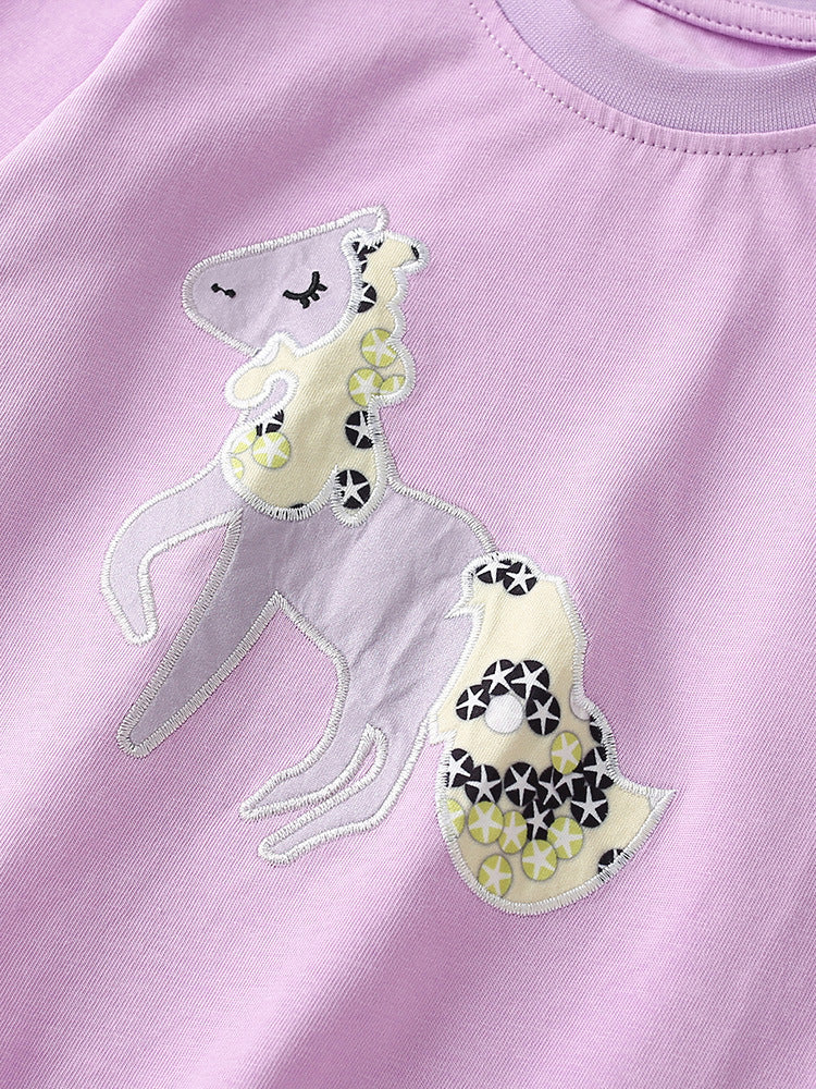 Pijama For Girl Cotton 100% Purple Unicorn Size 1-8y