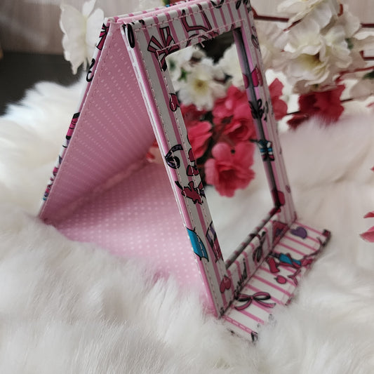 Cosmetic Pink Mirror for Women 14×10 cm