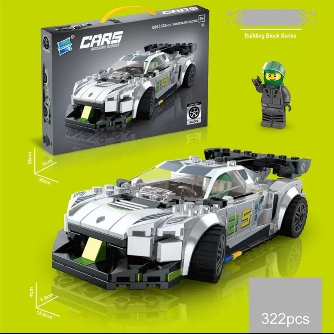 Racing Car Series Building Block for Children Fast Sports Car Art Model Set