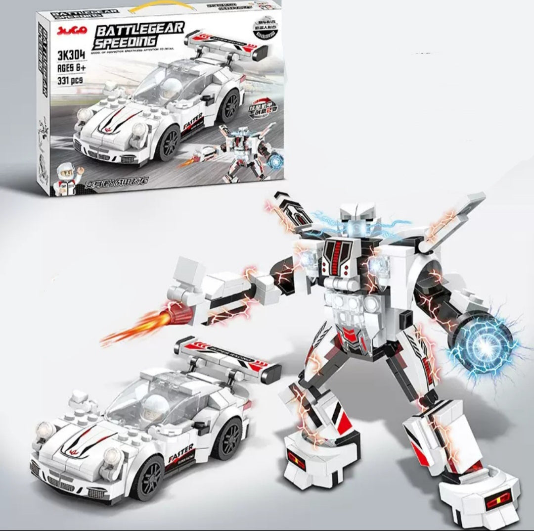 Racing Building Blocks Mecha Small Particles Boys Puzzle Educational Toys, Transforming Building Blocks