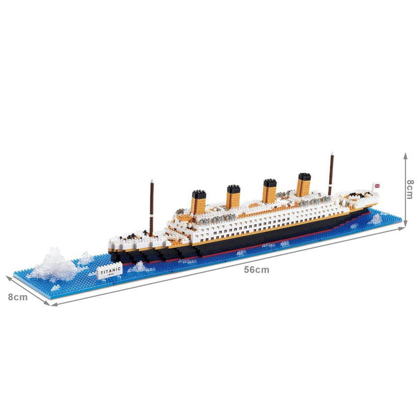 Educational Building Block Titanic Model Toys for Kids Plastic Color Box