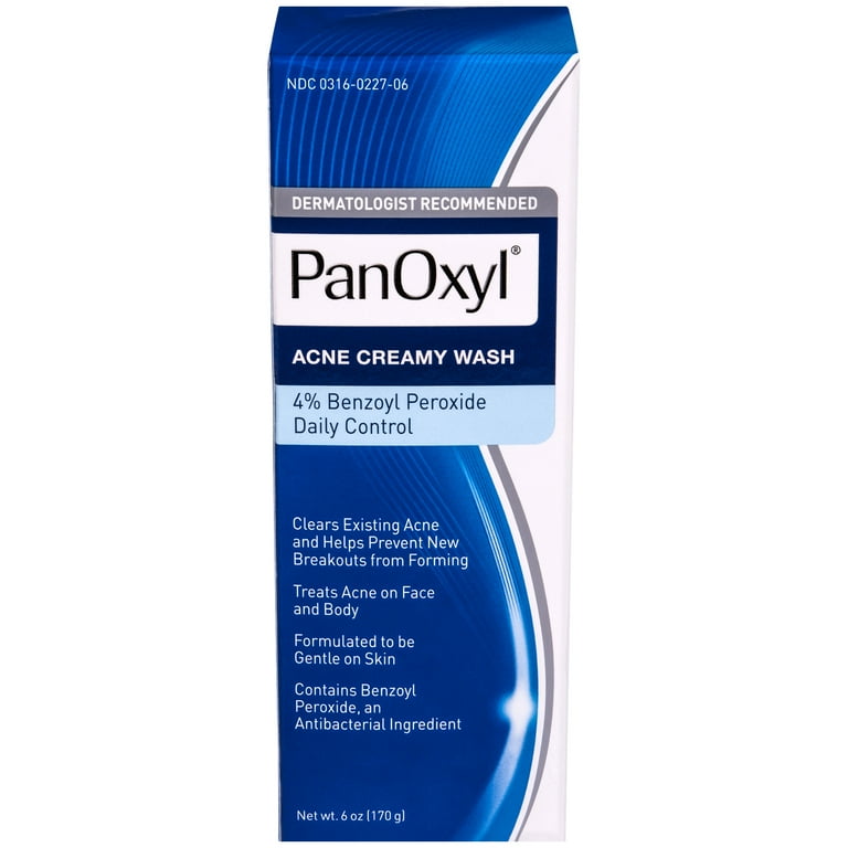 PanOxyl 4 Acne Creamy Wash, 4% Benzoyl Peroxide 6 oz (170g)