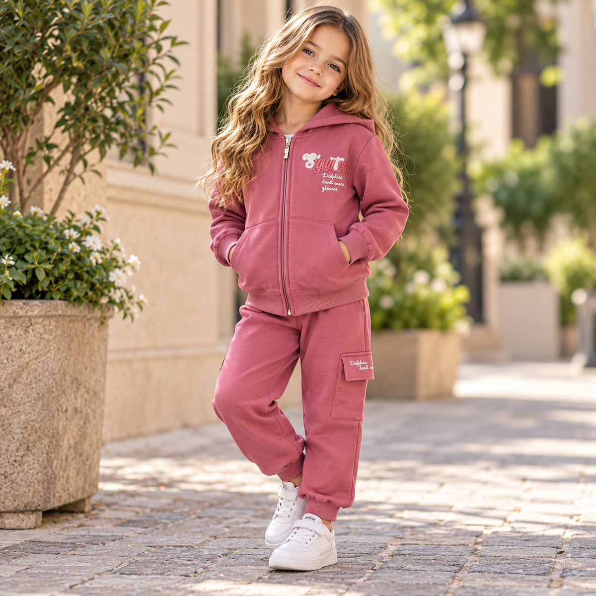 Kids’ Burgundy Fleece Outfit Set / 10–11Y