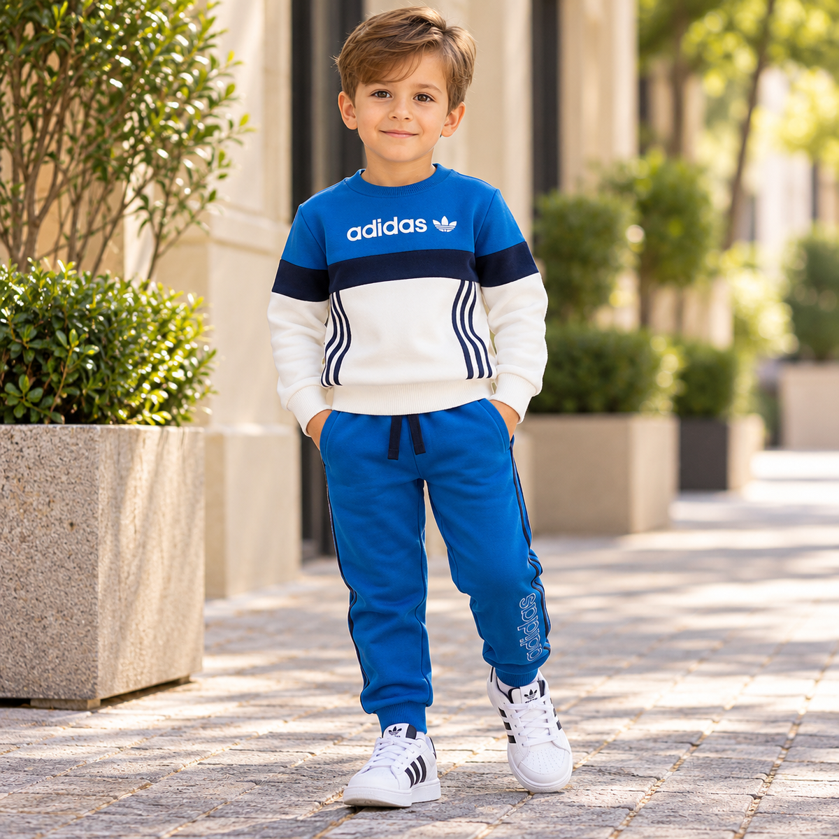 Kids’ Adidas Warm Fleece Outfit Set / 7–8Y