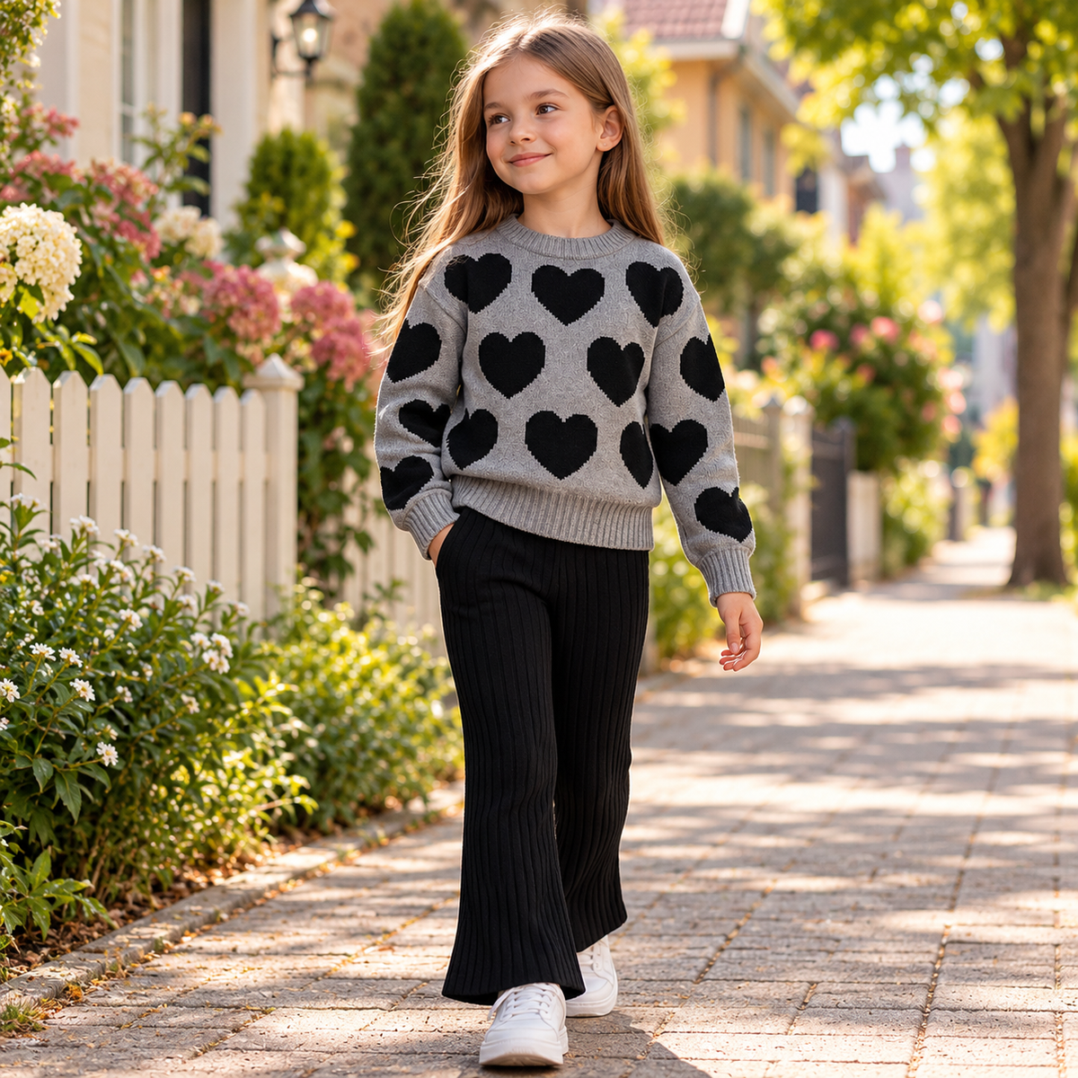 Kids’ Warm Black Heart Outfit / 7Y