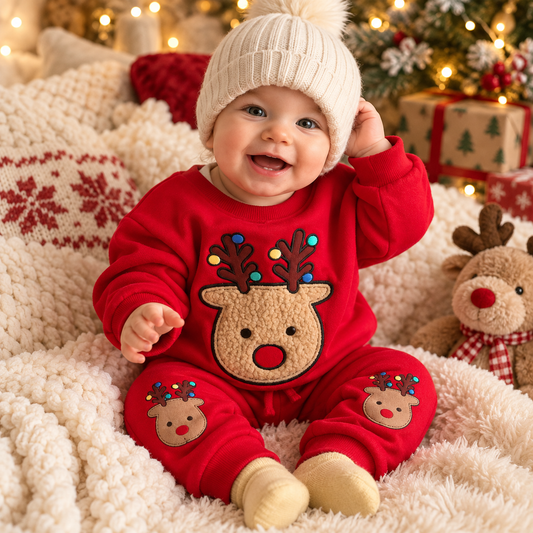 Baby Christmas Fleece-Lined Outfit Set | 3–36M