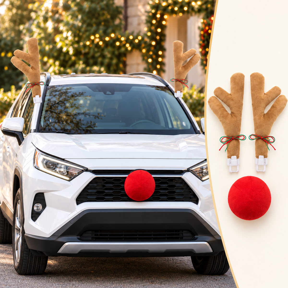 Christmas Reindeer Car Decoration Set | 3 Pieces
