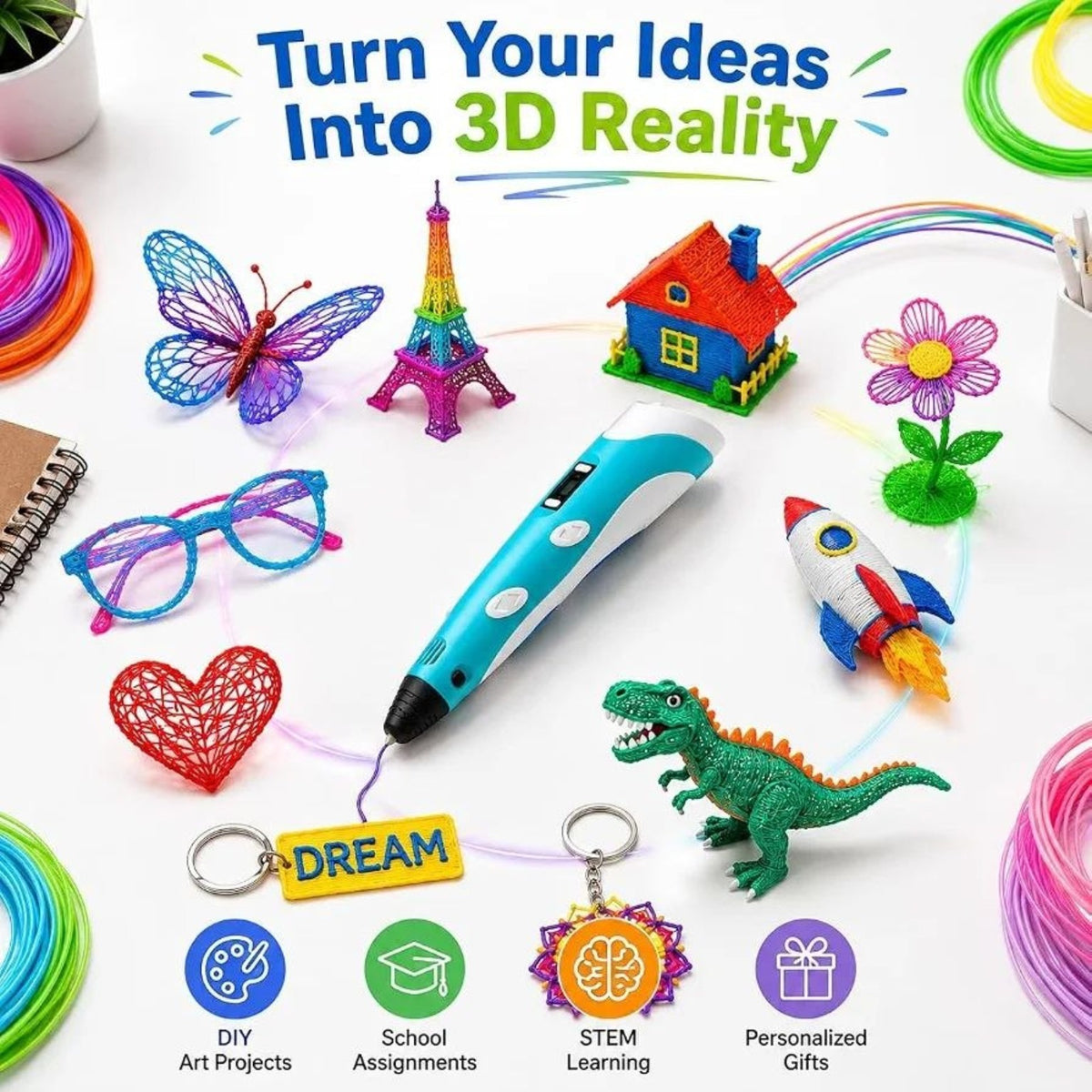 3D PEN-2 creative projects and 3D drawing ideas