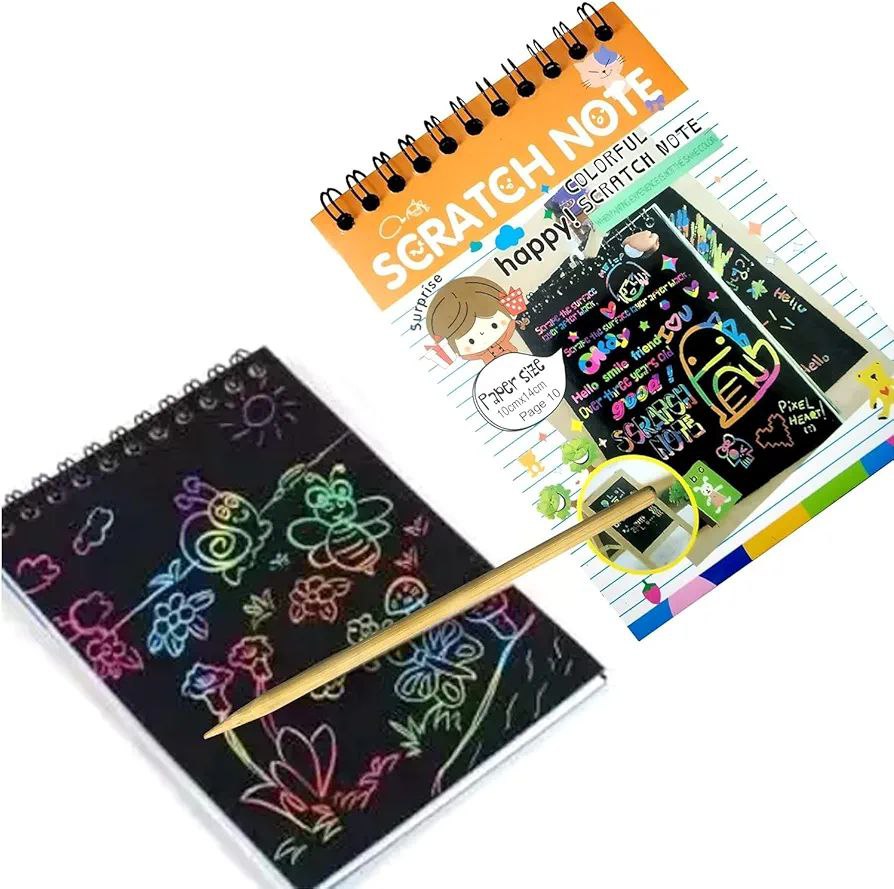 Different Scratch Note Designs Colorful Scratch Note With Stick For Kids β Jouka Joue