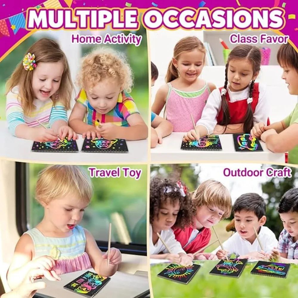 Colorful Scratch Note With Stick  For Kids