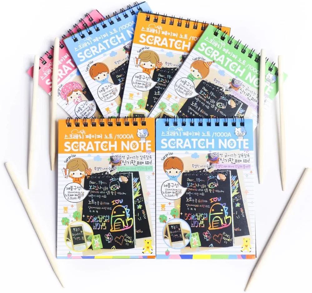 Colorful Scratch Note With Stick  For Kids