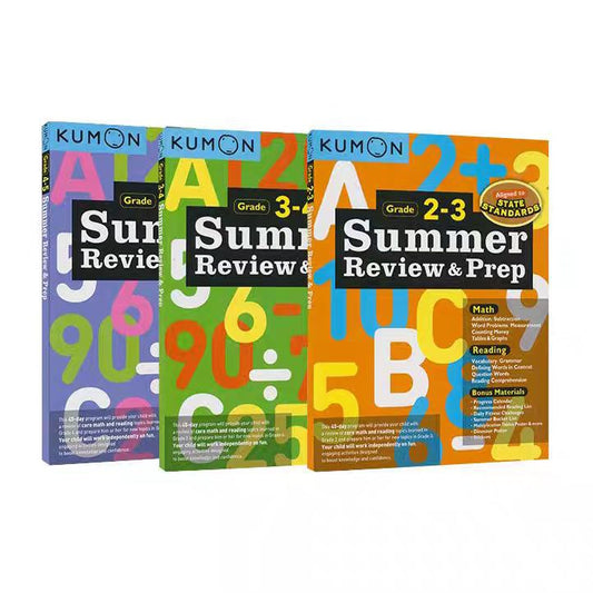 Kumon Summer Review & Prep  Grade 2-5 Book For Kids