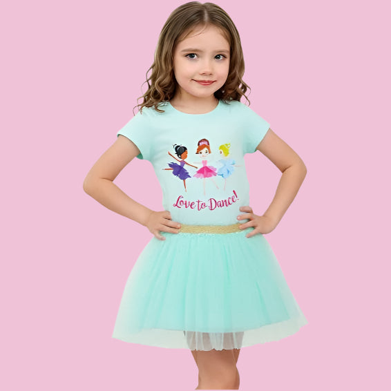 Outfit For Girls Set Of 2 Pcs Dance Design Size 2-7y
