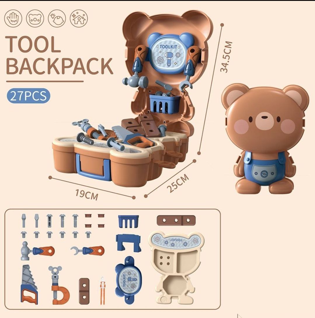 Tool Backpack Kit 27 Pcs Toy For Kids
