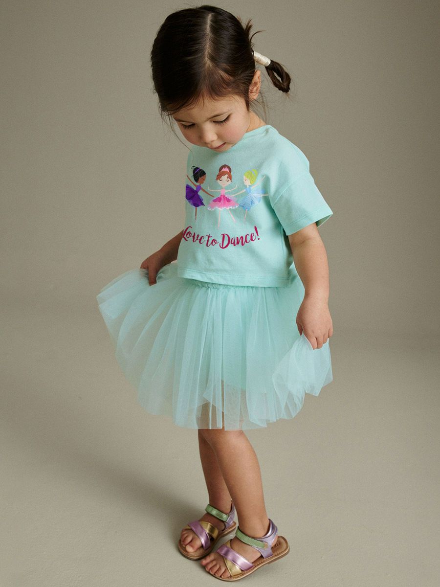 Outfit For Girls Set Of 2 Pcs Dance Design Size 2-7y
