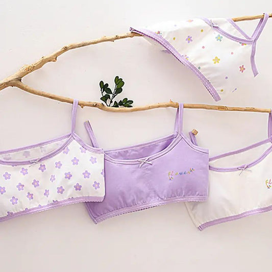 T Girls Stretch Sports Bra Thin Straps Set Of 4 Pcs