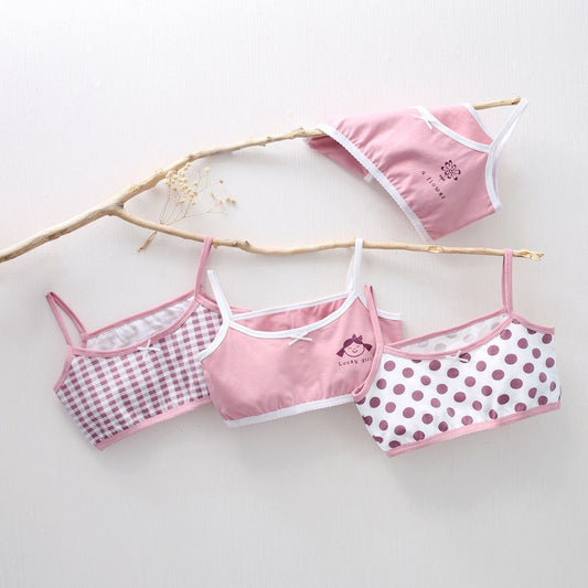 T Girls Stretch Sports Bra Thin Straps Set Of 4 Pcs size 6-12y