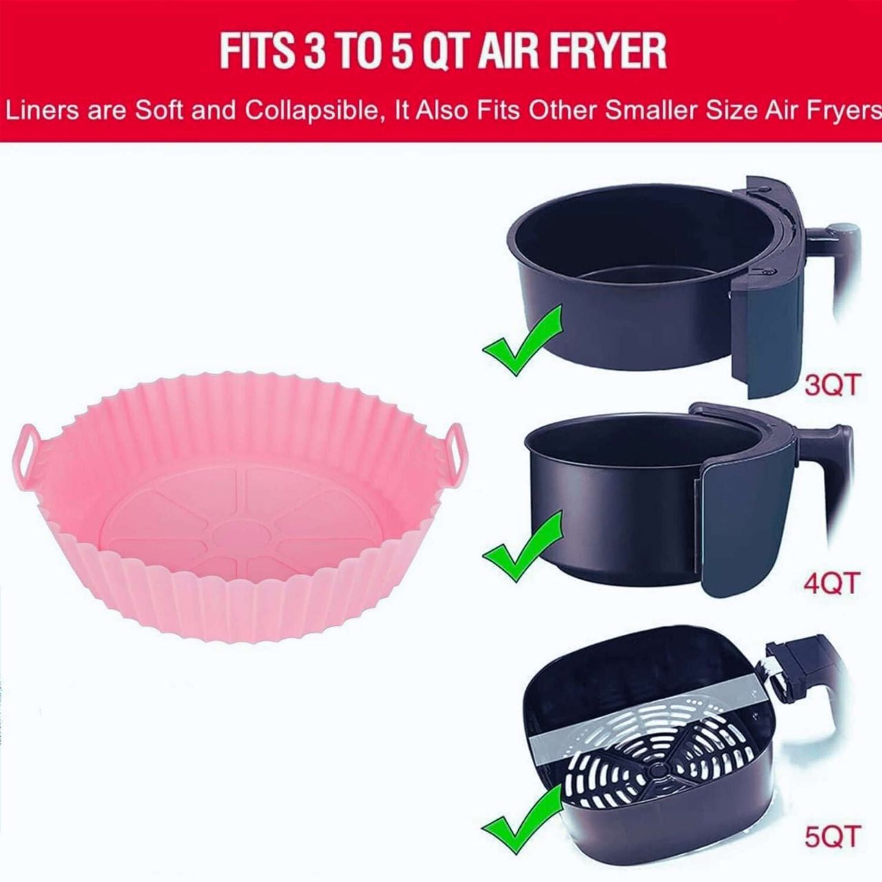Air Fryer Round Silicone Pot 3 Colors Available