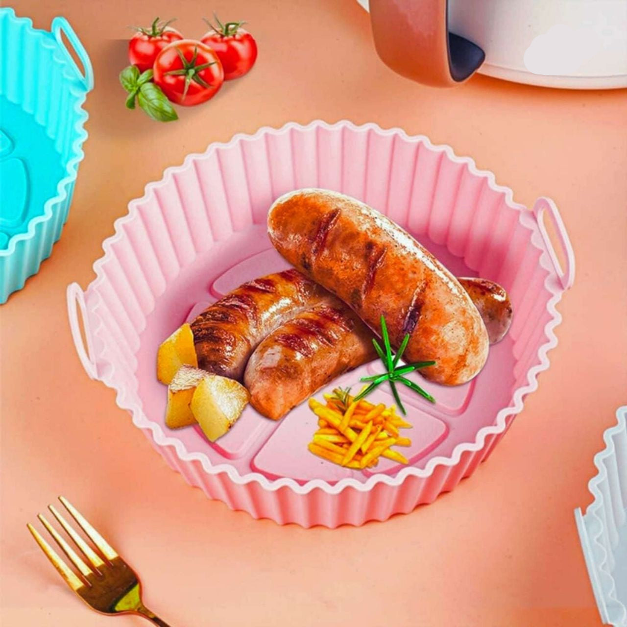 Air Fryer Round Silicone Pot 3 Colors Available