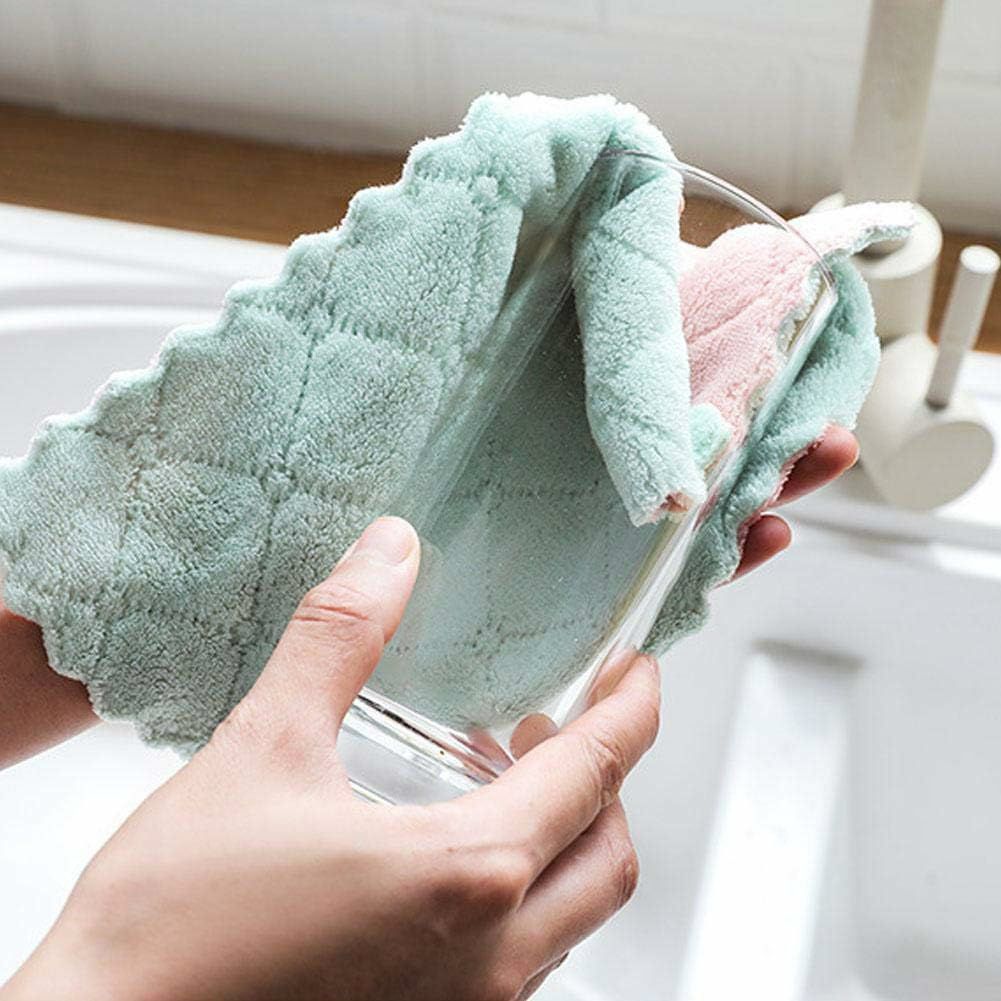Absorbent Microfiber Dish Cloth Washable Towel 3pcs