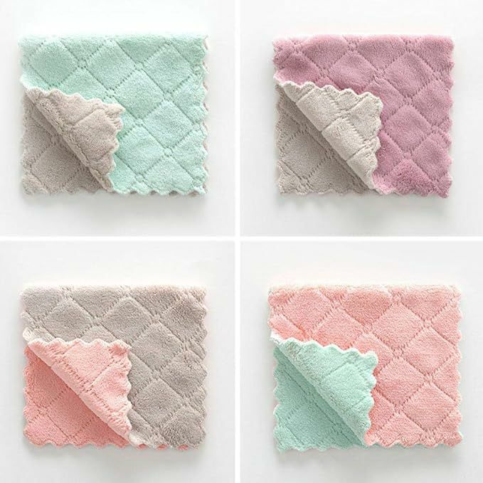 Absorbent Microfiber Dish Cloth Washable Towel 3pcs