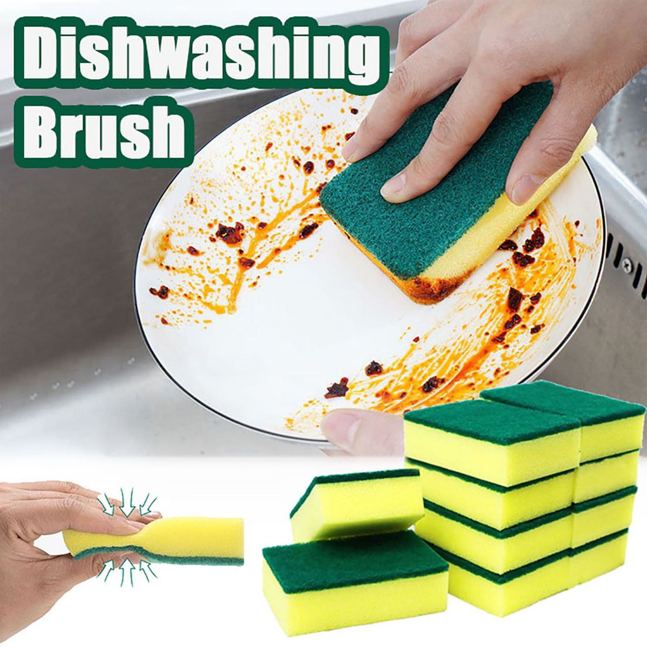 Multi Use Sponge For Cleaning And Washing 4 Pc