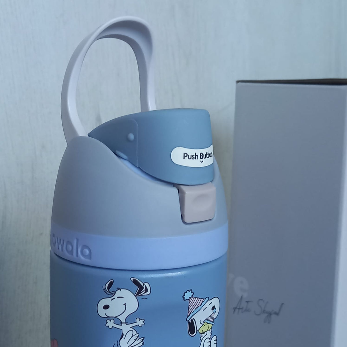 Blue Snoopy design water bottle 480ml detail photograph