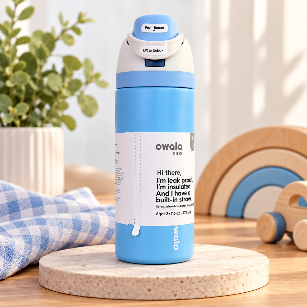 Owala Bottle Stainless Steel FreeSip Leak-Proof | Blue Blue | 16-24-32 Oz | 480-710-950ml