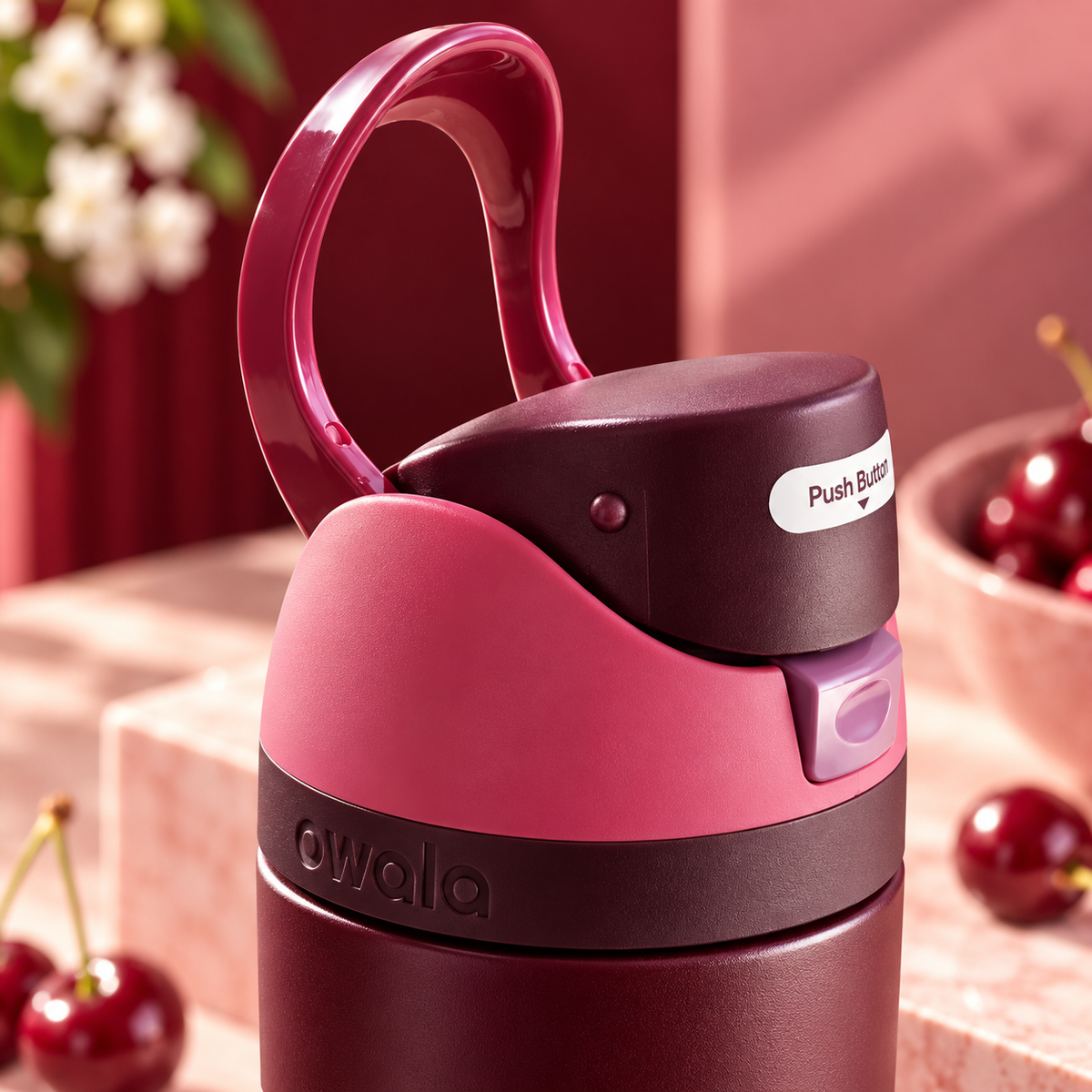Owala Stainless Steel FreeSip Leak-Proof | Black Cherry Matte | 24-32 Oz | 710-950ml