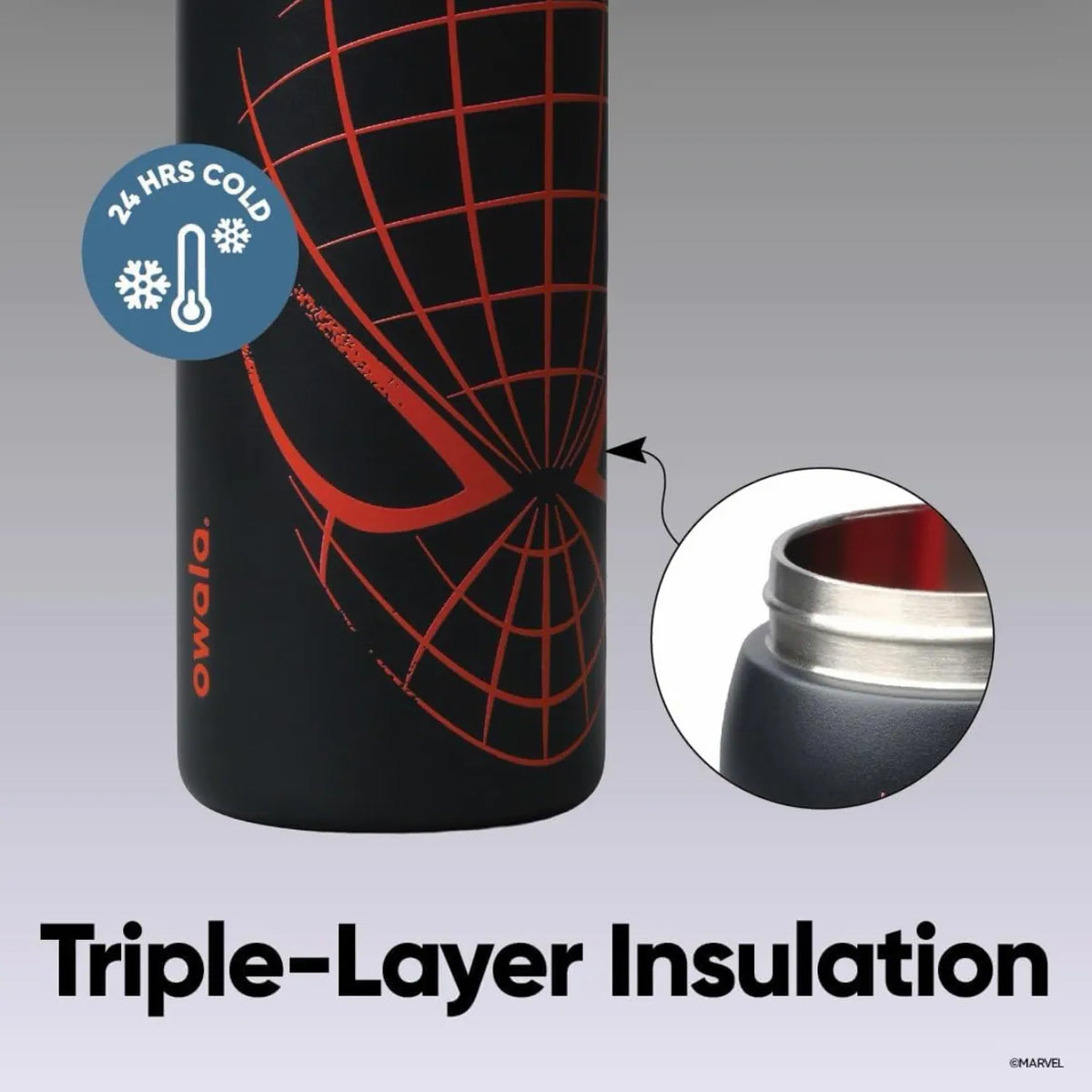 Owala Stainless Steel FreeSip Leak-proof | Spider-Man Night Watch | 24-32oz | 710-950ml