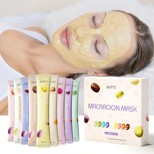 Moisturising Face Mask, Jelly Face Mask, Peel Off Multiple Flavours Macaroon Mask Powder for Face Care 18 pieces mixed