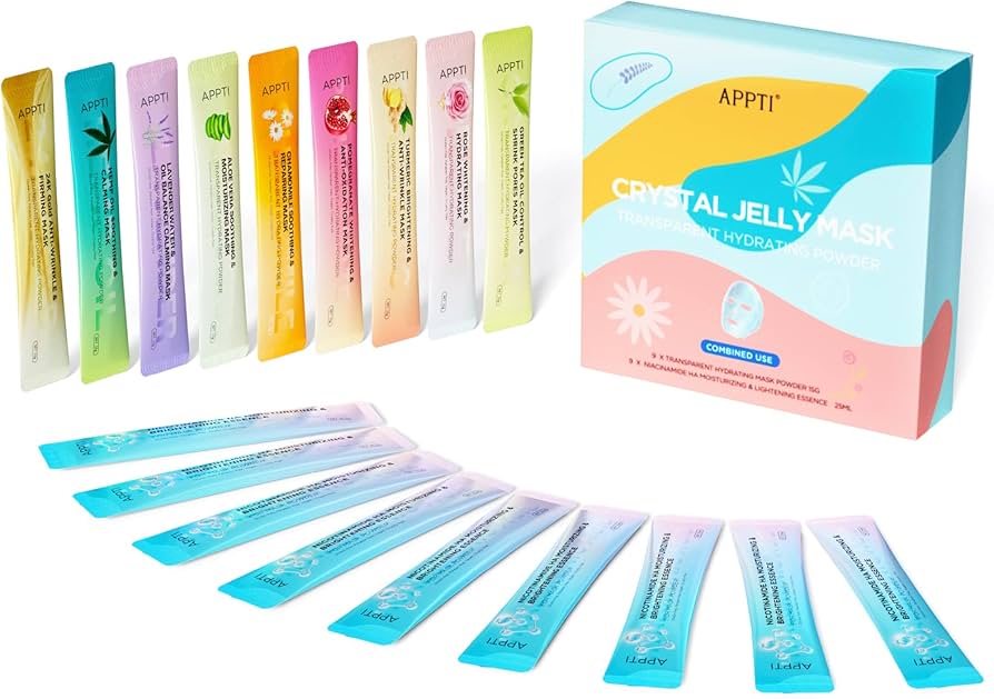 Jelly Mask Powder, Moisturizing Facial Mask 18 pcs mixed