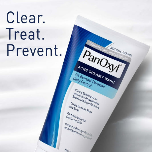 PanOxyl 4 Acne Creamy Wash, 4% Benzoyl Peroxide 6 oz (170g)