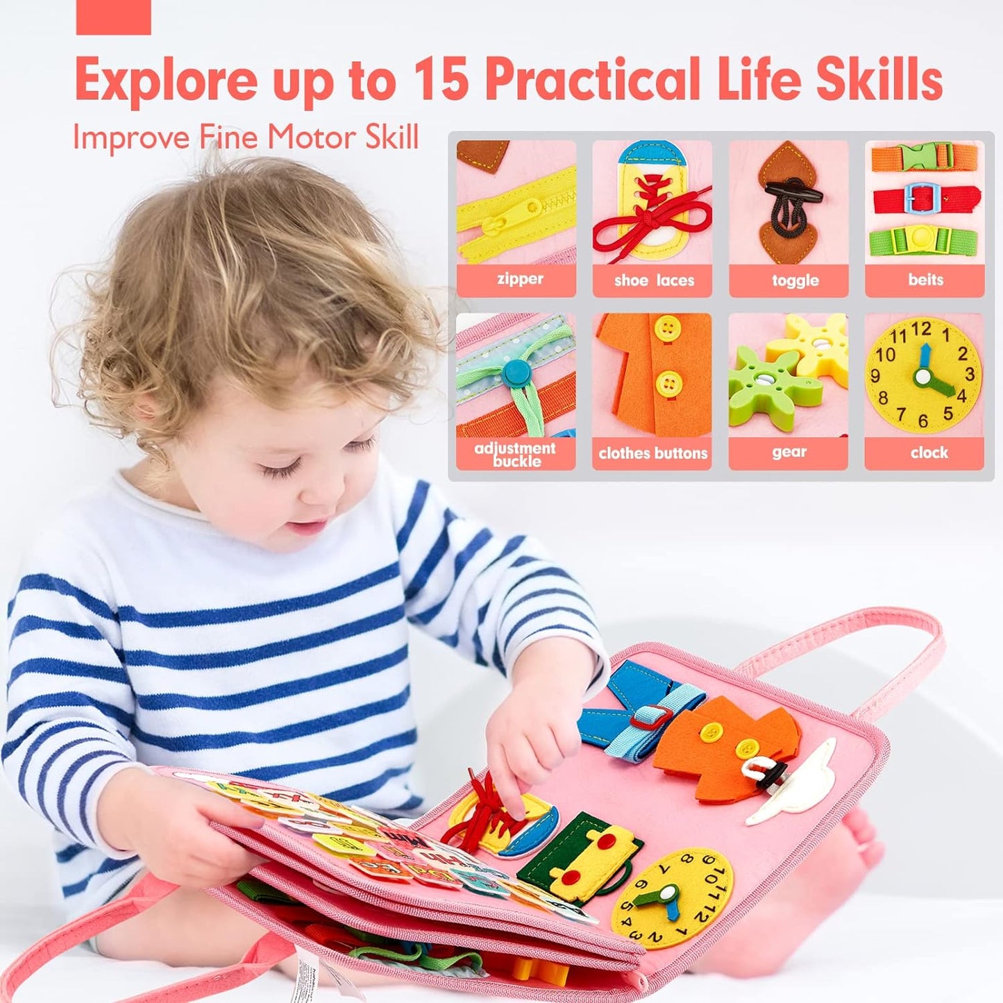 Toddler Busy Board Sensory Preschool Learning Toy Educational