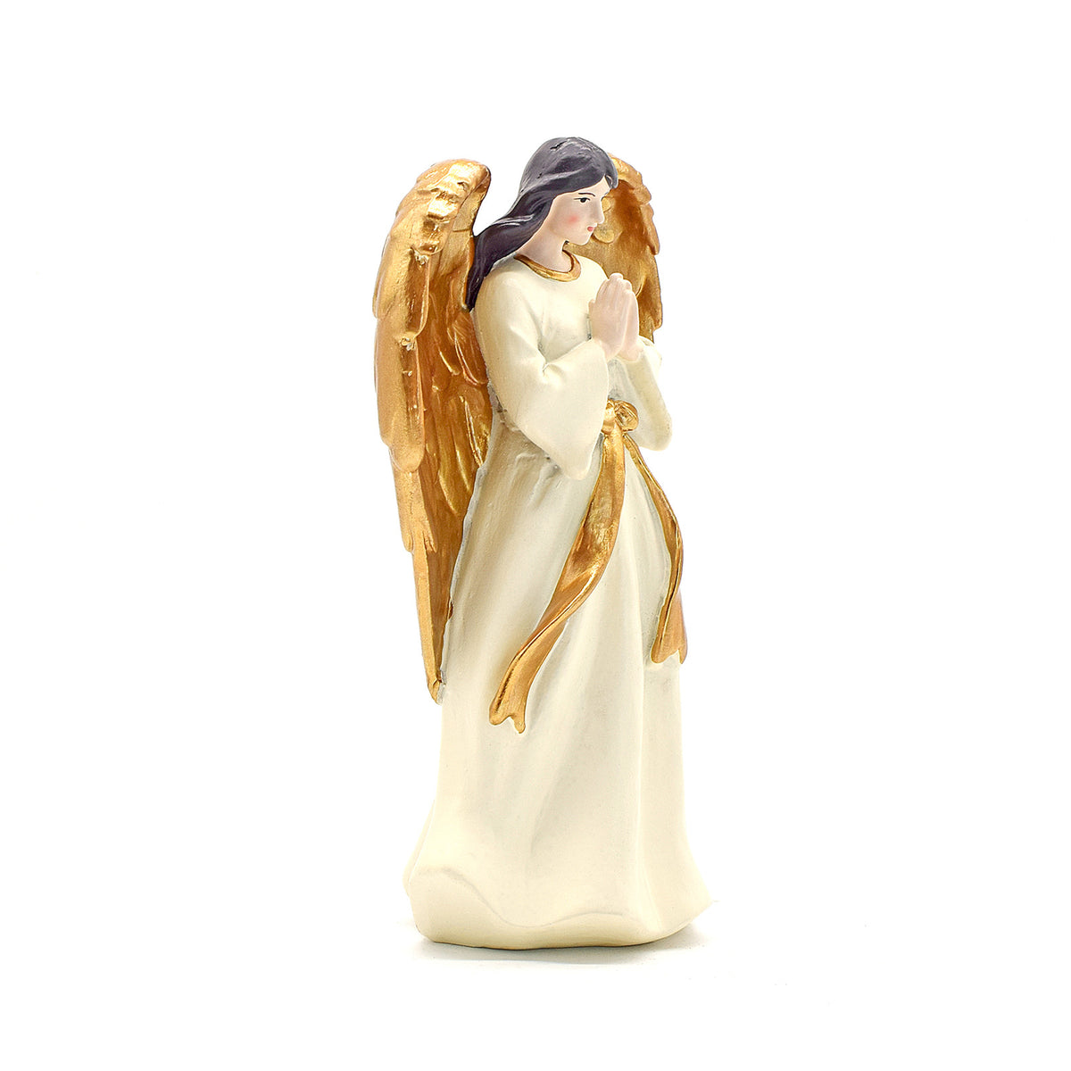Praying Angel Figurine with Golden Wings | 19cm