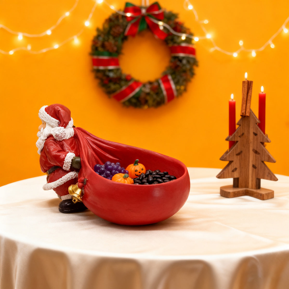 Santa’s Christmas Candy Bowl Decoration | 25 cm