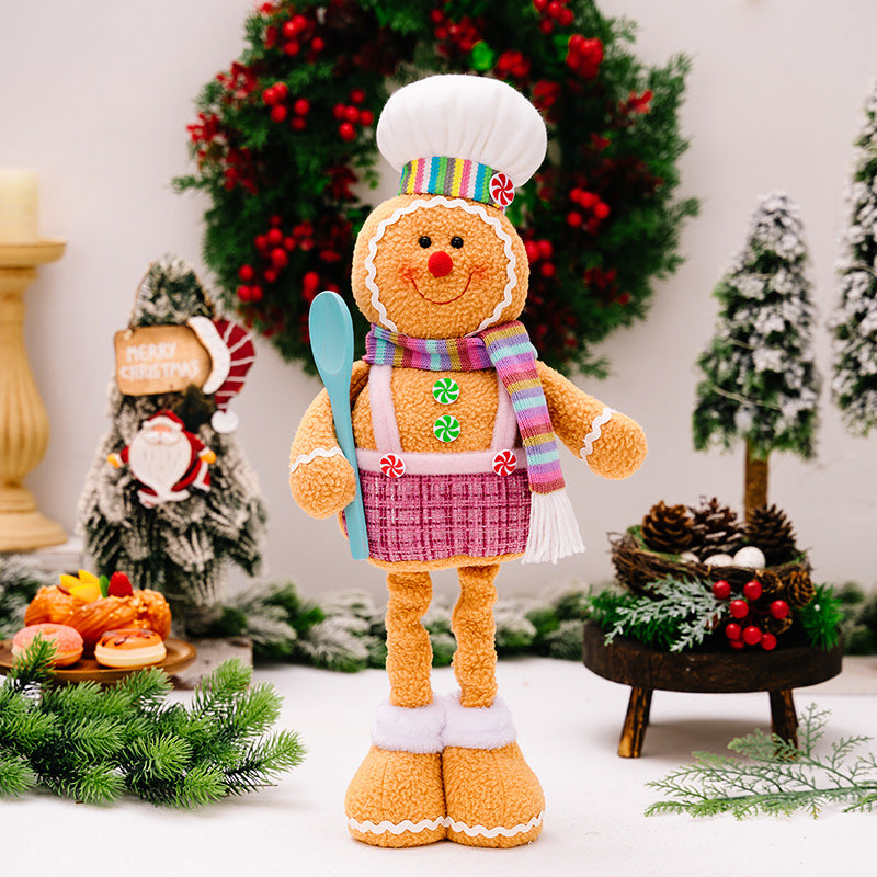 Christmas Gingerbread Standing Plush Decoration