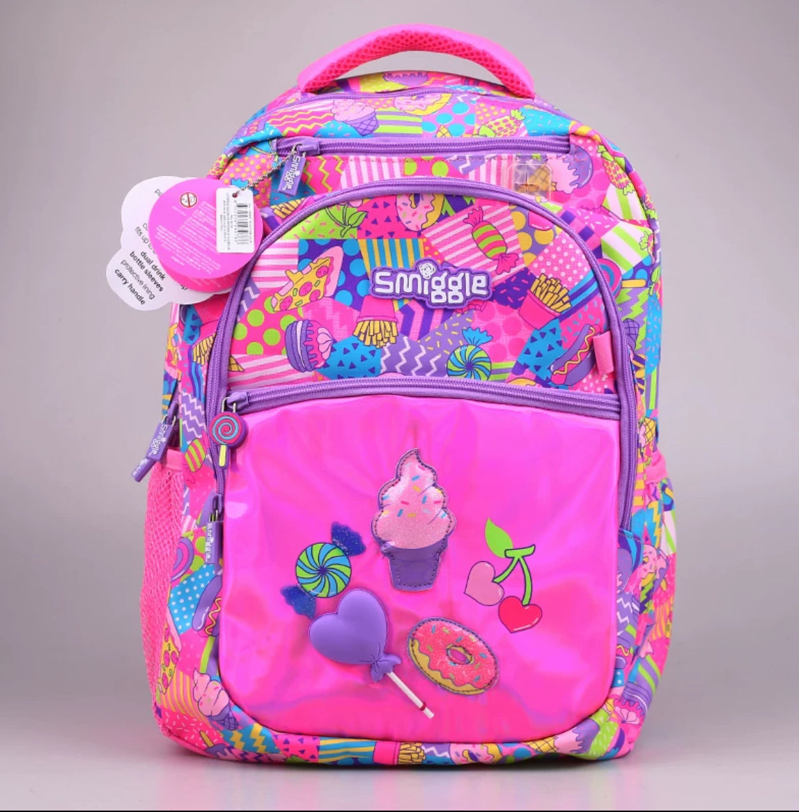 Smiggle Pink Schoolbag Brand Ice Cream Backpack 43cm