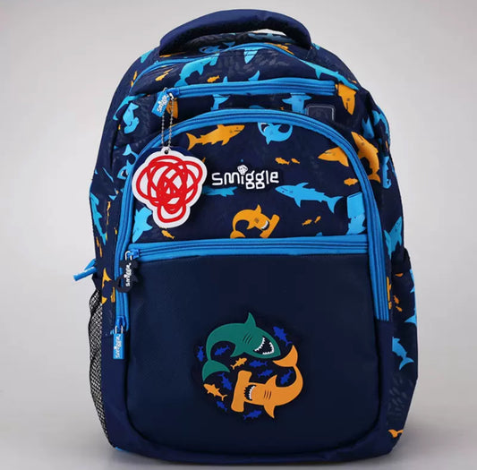 Smiggle Wonder Backpack School Bags High Quality For Boys With Shark Design 43cm