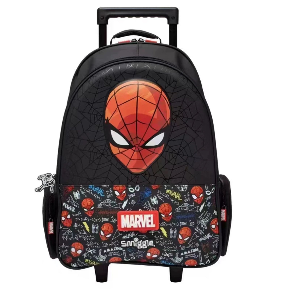 New Smiggle Disney Wheel Backpack Children School Bag For Boys Large Schoolbag Marvel Travel Backpack Spiderman 46cm