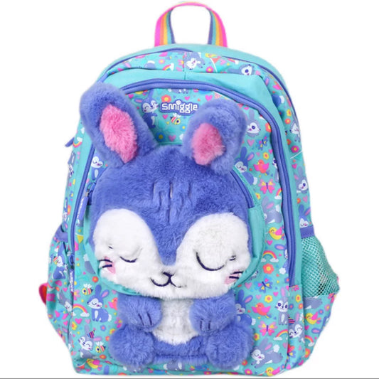 Smiggle Original Schoolbag Cute Blue Rabbit Plush Girl Bag 38cm Pre-school