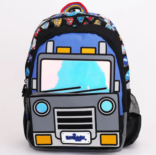 Smiggle Small Backpack Cartoon Car Design 38cm KG1-KG3