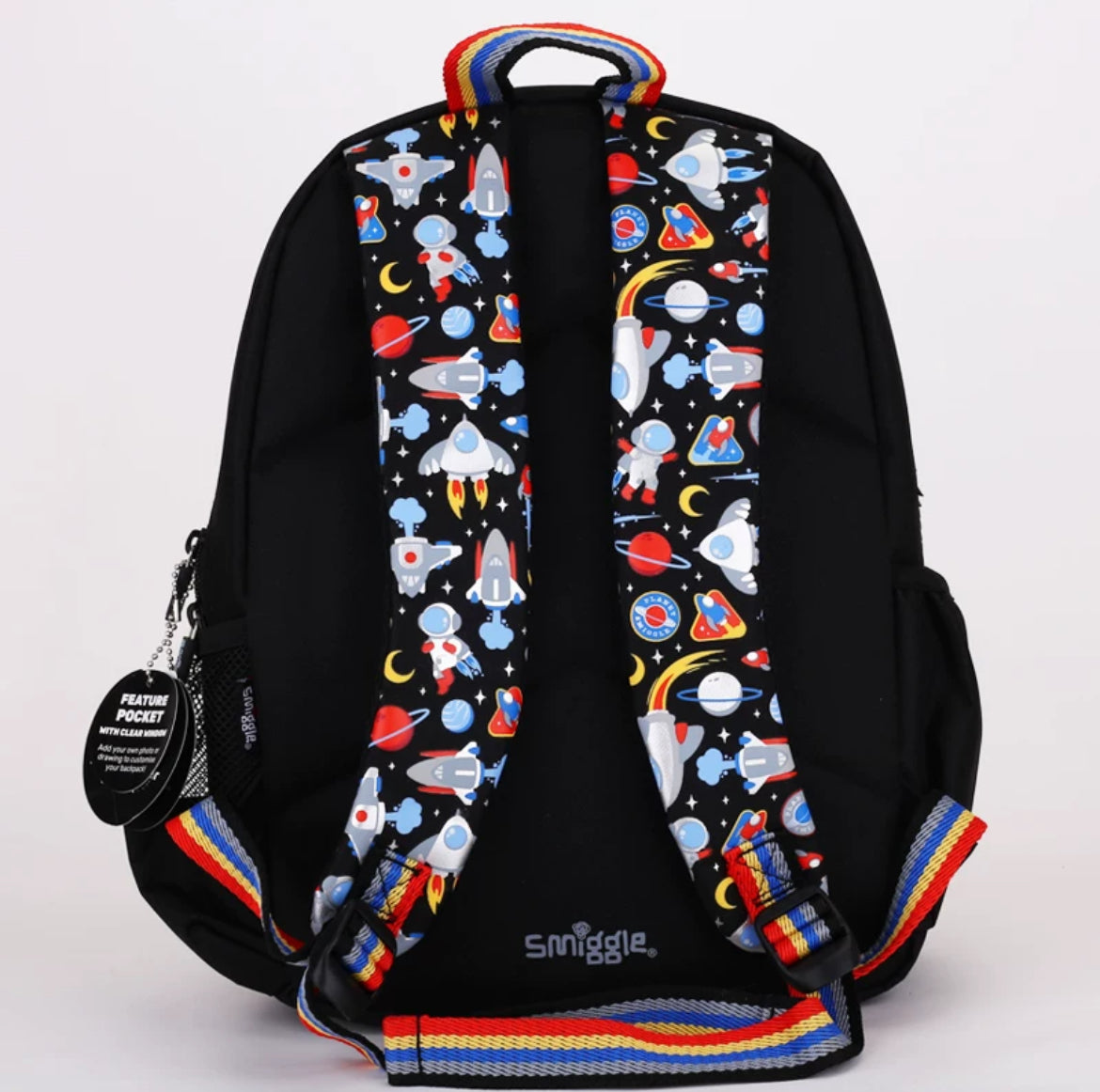 Smiggle Original Schoolbag Boy Backpack Black Astronaut Cartoon Rocket 38cm KG