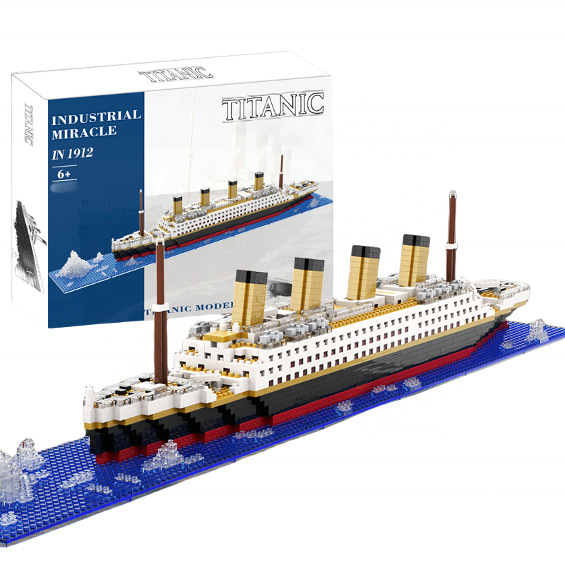 Educational Building Block Titanic Model Toys for Kids Plastic Color Box