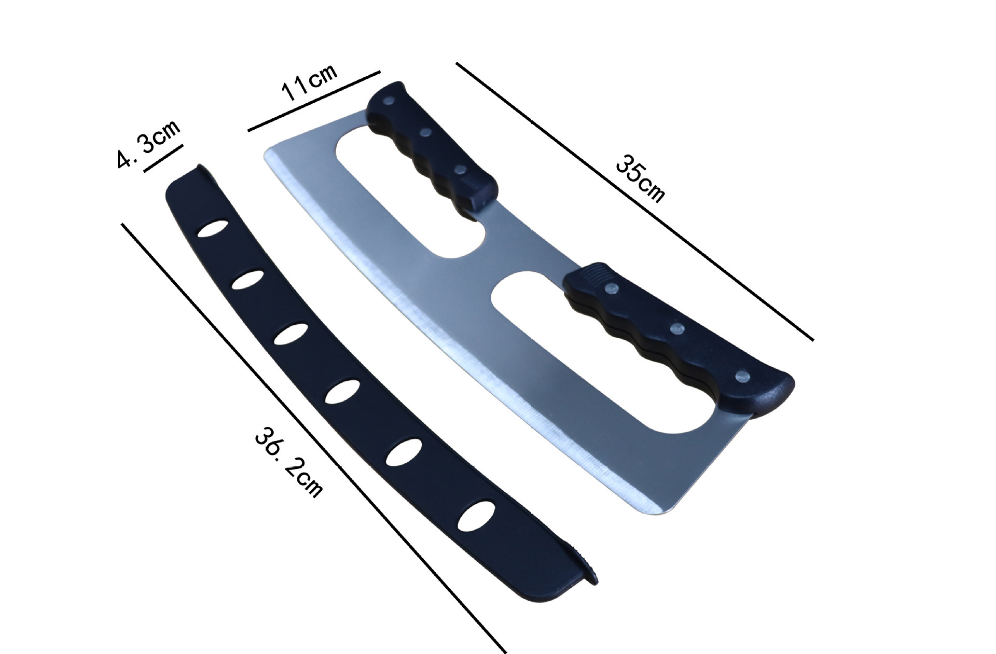 Sharp Pizza Cutter Stainless Steel With Double Handles And Protective Cover